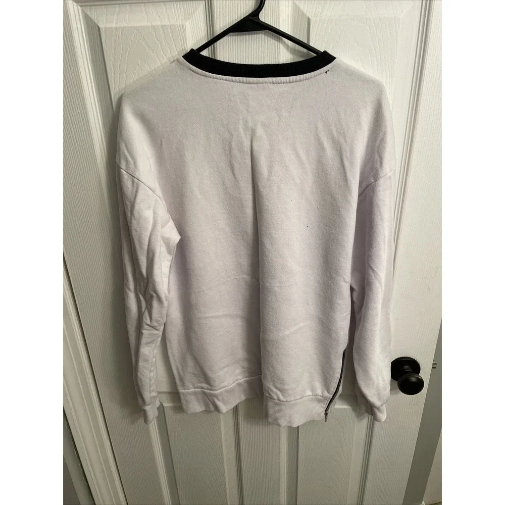 Mickey Mouse Sweatshirt Adult Small White Gold Black 1928 Zippers Pullover Faded